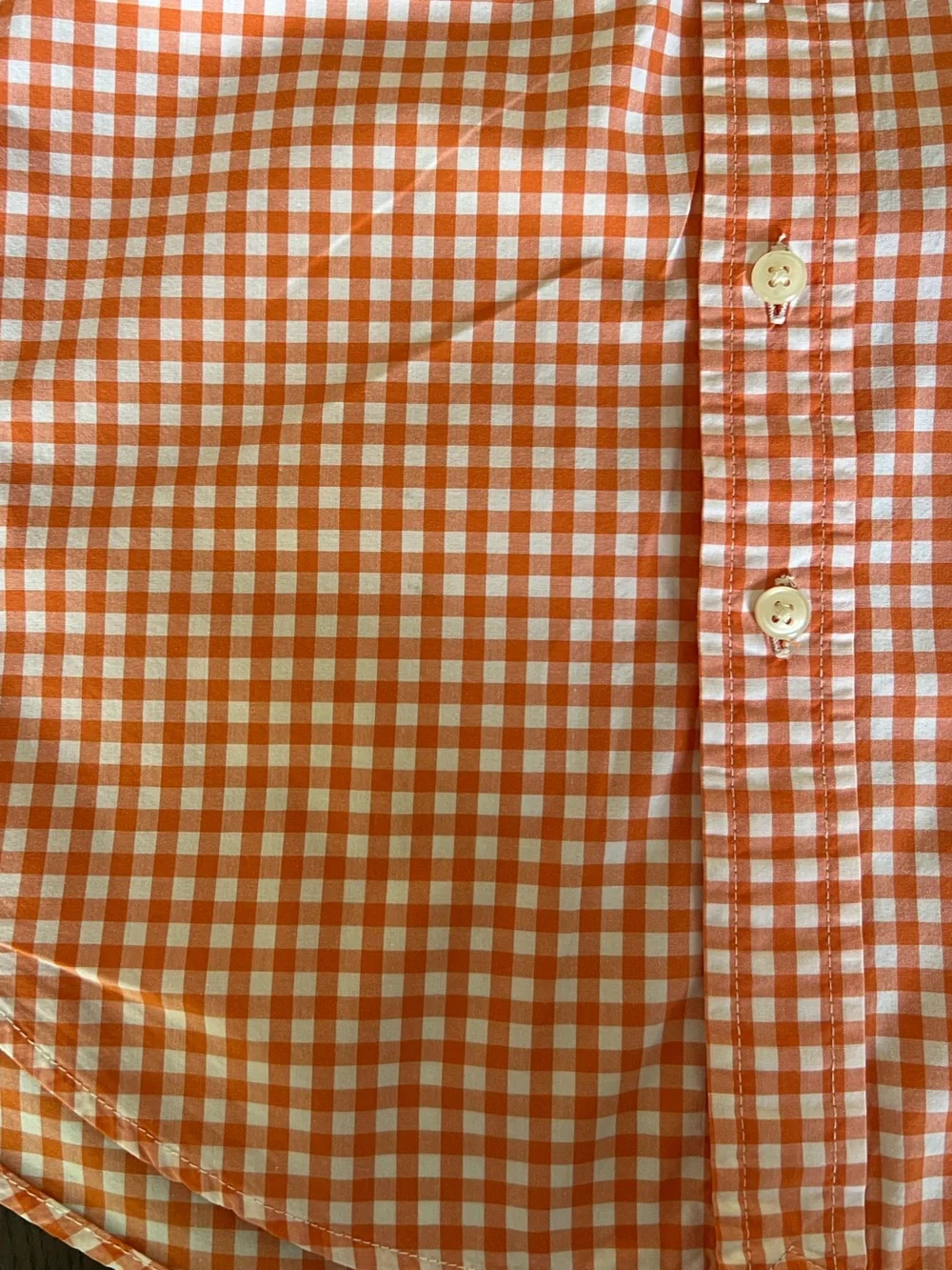 Ralph Lauren Boys Orange White Check Button Down Shirt Blue Pony GUC